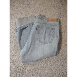 Levis 515 Womens Cuffed Capri Denim Jeans Size 14 Light Wash